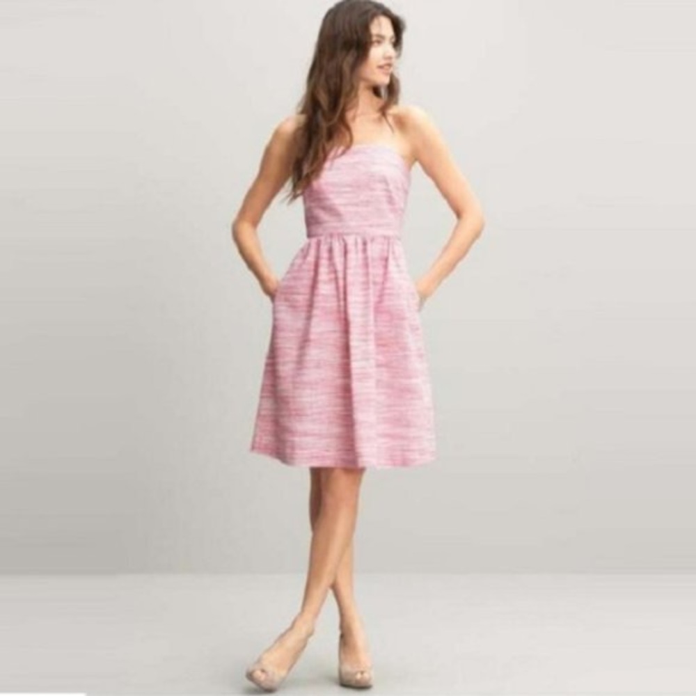 NWT Banana Republic Linen/Cotton Strapless Dress